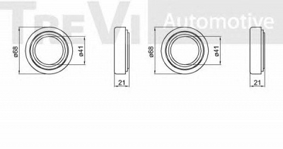 TREVI AUTOMOTIVE wb2116 -  Комплект подшипника ступицы колеса